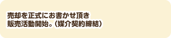 売却を正式にお書かせ頂き販売活動開始。（媒介契約締結）